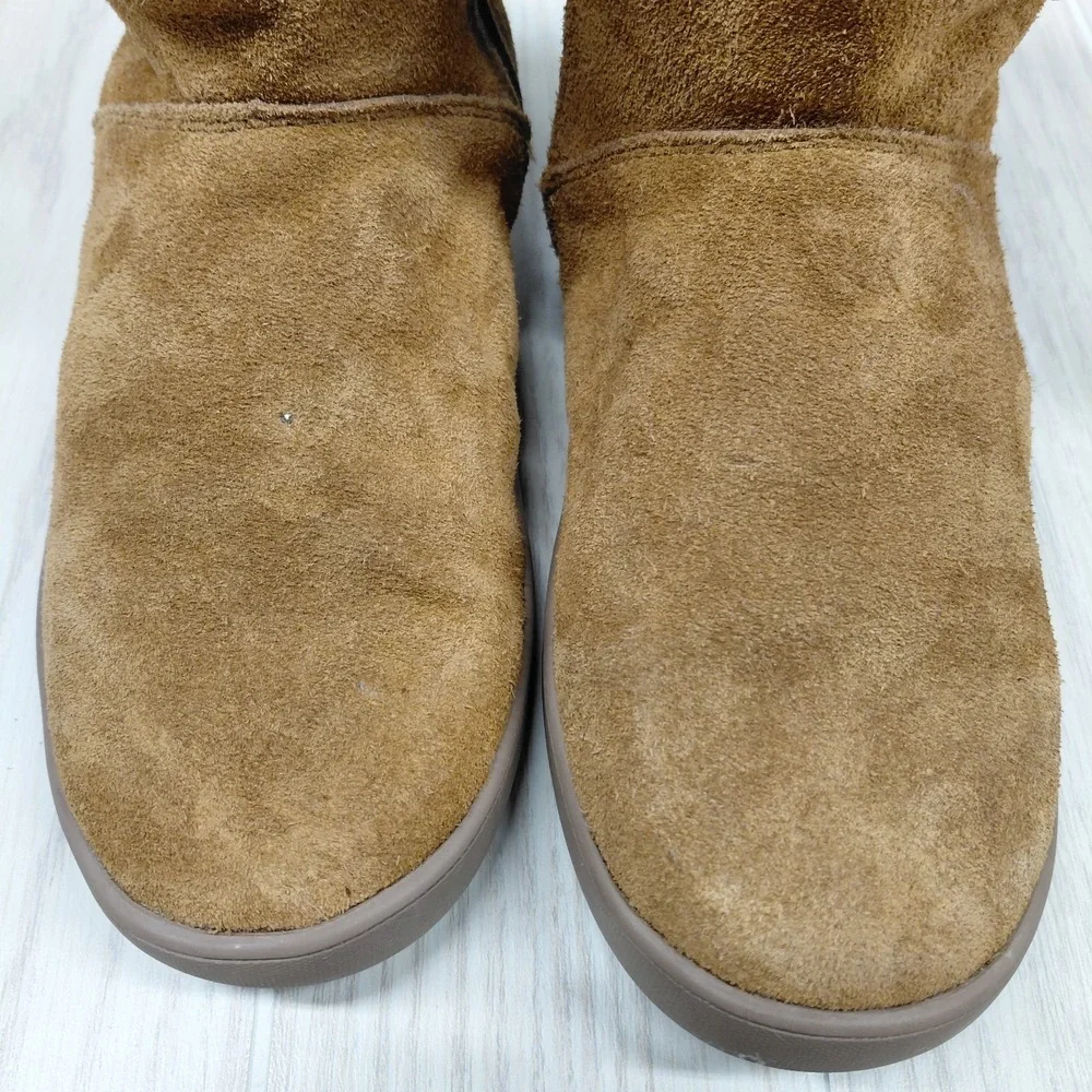 Koolaburra by UGG Women's 7 Shazi Suede Zip & Lace Up Ankle Boots Chestnut Tan